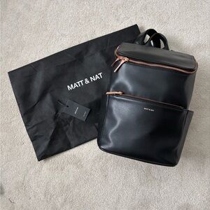 NWT Matt & Nat Vegan Leather Brave Backpack Rose Gold Hardware